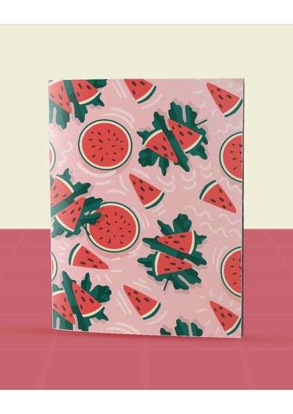 Pattern Meyveler Koleksiyonu - A6 Zımba Dikişli 5 Adet Meyve Temalı Defter - 10,5X14,5 cm