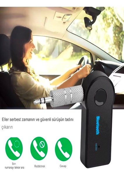 3.5mm 120MAH Bluetooth Kablosuz Aux Araç Kiti Ses Hoparlör Universal Çevirici modelleri