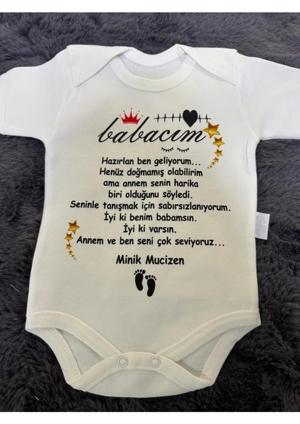 Yazılı Zıbın Babacığım Yazılı Bebek Zıbını