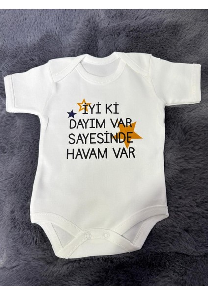Yazılı Zıbın Iyiki Dayım Var Yazılı Bebek Zıbını