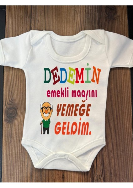 Yazılı Zıbın Dedemin Emekli Maaşı Yazılı Bebek Zıbını