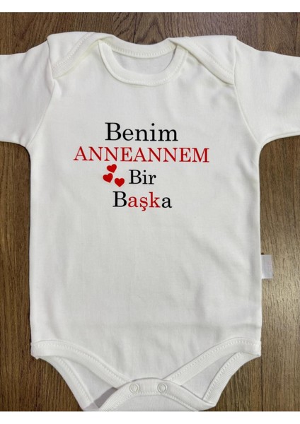 Yazılı Zıbın Benim Anneannem Yazılı Bebek Zıbını