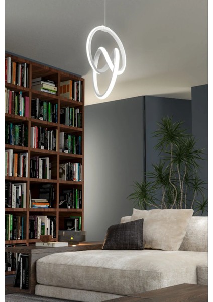 Imza Model Tekli Modern Sarkıt LED Beyaz Işık Ultra Power LED Avize Salon Mutfak Oda Hol Ledli Aviz