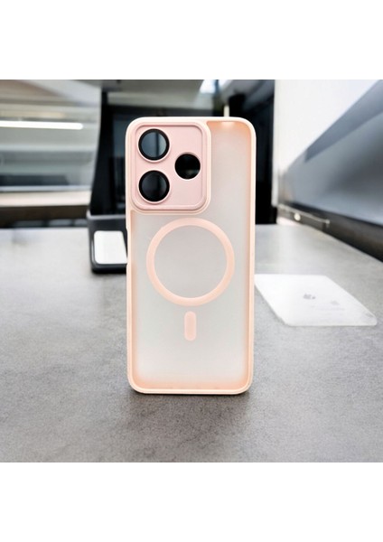 Xiaomi Redmi 13 Mat Şeffaf Pembe Kılıf – Zarif Görünüm ve Dahili Kamera Koruma!