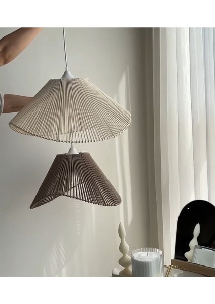 Luminart Iskandinav Rustik Tarz Bohem Avize Makrome Avize Salon Avize Yatak Odası Avize