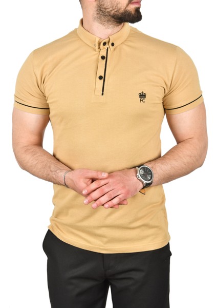 Slim Fit Dar Kesim Pamuklu Pike Kumaş Polo Yaka Tişört Nefes Alan Kıvrılmaz Polo Yaka Tişört 2503020