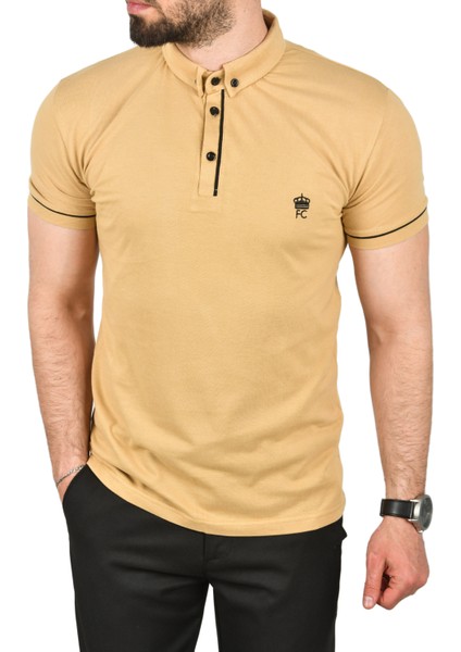 Slim Fit Dar Kesim Pamuklu Pike Kumaş Polo Yaka Tişört Nefes Alan Kıvrılmaz Polo Yaka Tişört 2503020 fırsatları