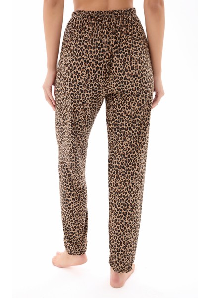 Kadın Desenli Yumuşak Dokulu Örme Süet Kadife Pijama Altı fırsatları