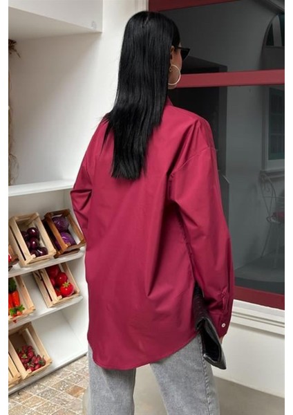 Klasik Oversize Poplin Gömlek 3421