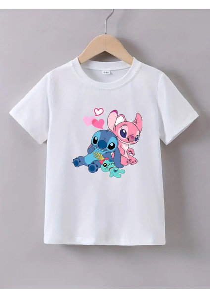 Kaliteli Penye Kız Çocuk Baskılı Tshirt 5 6 7 8 9 10 11 12 13 14 Yaş Lilo Stitch Sepette Ek Indirim