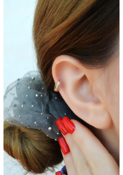Bombeli Taşlı Halka Tragus Piercing Helix Kıkırdak Rose Gold Renk fırsatları