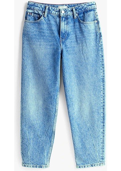 Kadın Mavi Orta Bel Dar Paça Bilek Pantolon indirimleri