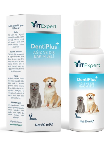Dentiplus Kedi ve Köpek Ağız ve Diş Bakım Jeli Kolay Kullanım Temizleyici Jel