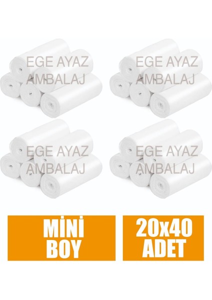 Çöp Torbası Mini Boy Küçük 40'lı 20 Rulo 40X50 Çöp Poşeti