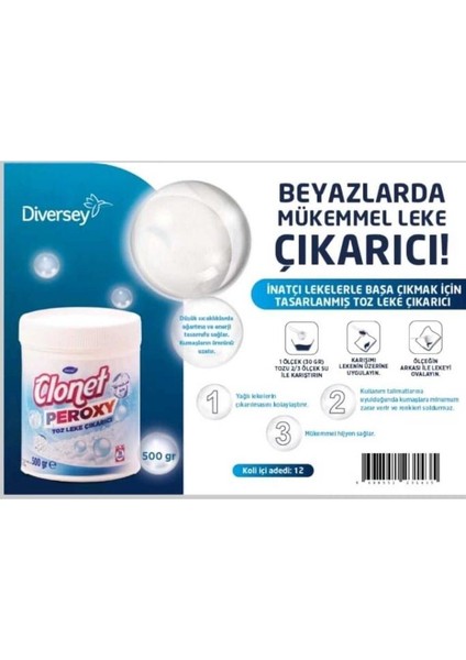 Clonet Extra + Clonet Peroxy Toz Leke Çıkarıcı 500 ml 2'li
