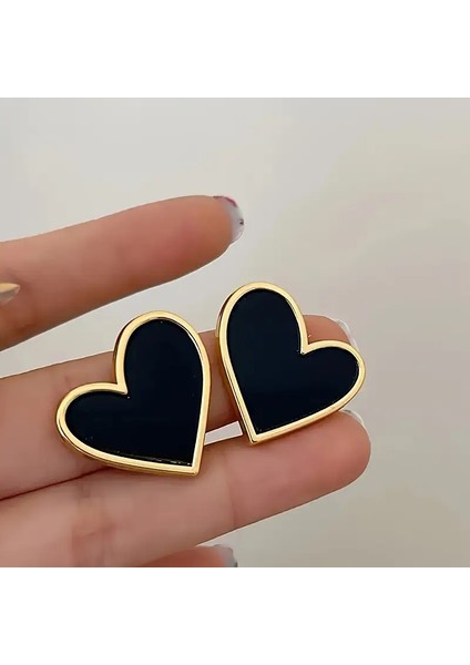 Şık Boho Kalp Şeklinde Yuvarlak Küpe, 14K Altın Kaplama Çinko Alaşım, Demir Sap, Çok Yönlü, Günlük ve Parti Giyim Için, Tüm Mevsim Moda Takı Hediyesi