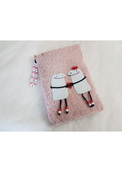 Tablet/ebook Çantası Kılıfı Peluş Pembe Beyaz