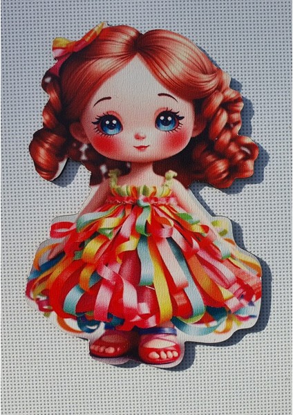 2 Adet 3D Görünümlü Kız Çocuk Magnet 6 x 9 cm