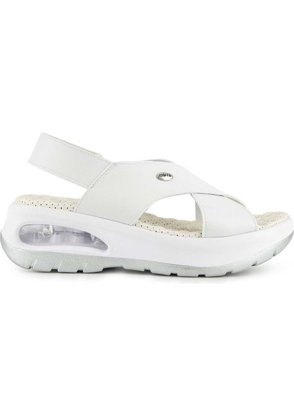 Nwanwa Anatomik Air Max Tabanlı Kadın Sandalet Beyaz