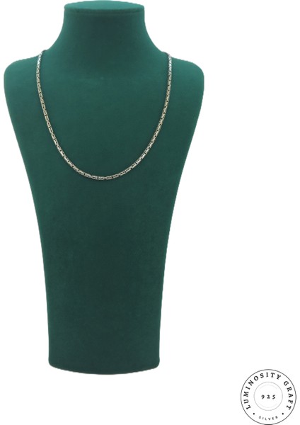2.5mm Kral 925 Ayar Gümüş Erkek Unisex Zincir Kolye