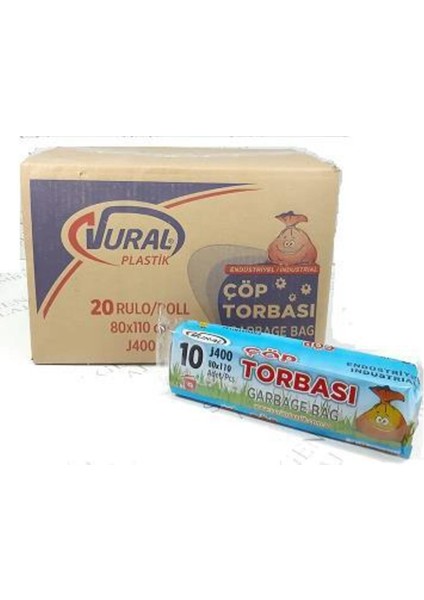 Çöp Torbası Jumbo 80*110 Siyah 400 G. Koli 20*10 Lu Deiplast & J400 & Yener