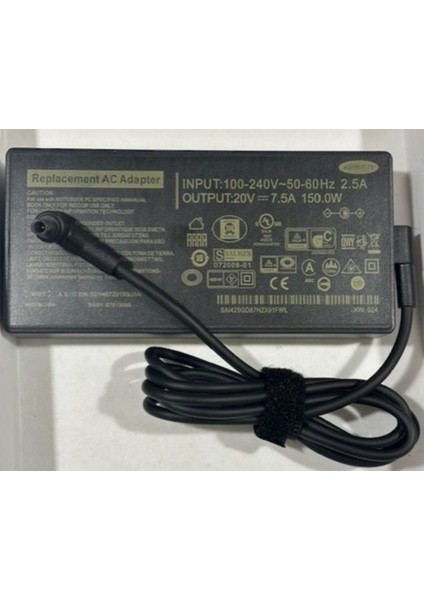 20 Volt 7.5 Asus Uyumlu Adaptör 150 Watt 6.0 mm 3.7 mm Asus Uyumlu Notebook Adaptör