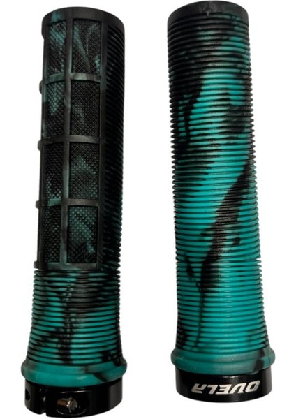 bisiklet elcik uzun 130mm turkuaz - siyah