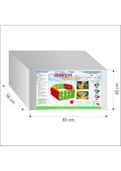 3 Renk 6 Parçalı Oyun Çiti - Genişletilebilir - Anaokulu, Kreş ve Oyun Parkı Için Uygun
