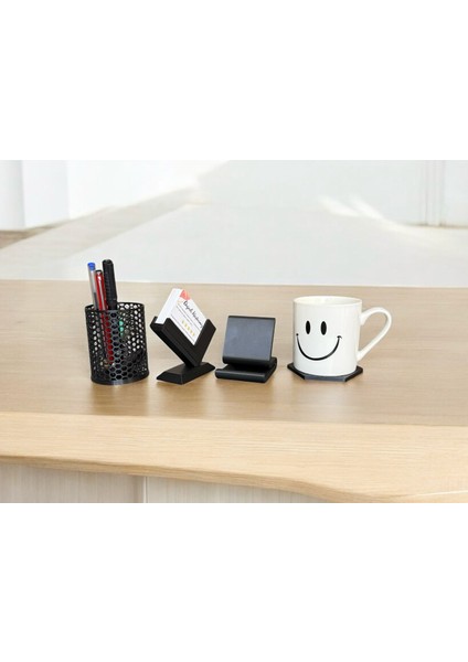Masa Üstü Organizer/kartvizitlik, Telefon Standı, Kalemlik, Bardak Altı/4 Lü Masa Üstü Set.