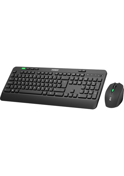 KM-2620 Siyah USB Sessiz Switch Ince Kablosuz Q Multimedia Klavye + Mouse Set