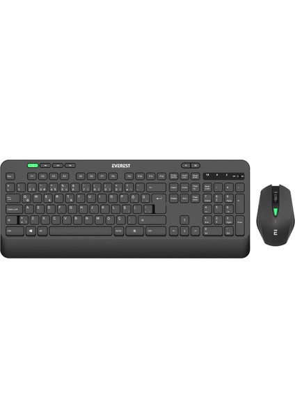 KM-2620 Siyah USB Sessiz Switch Ince Kablosuz Q Multimedia Klavye + Mouse Set