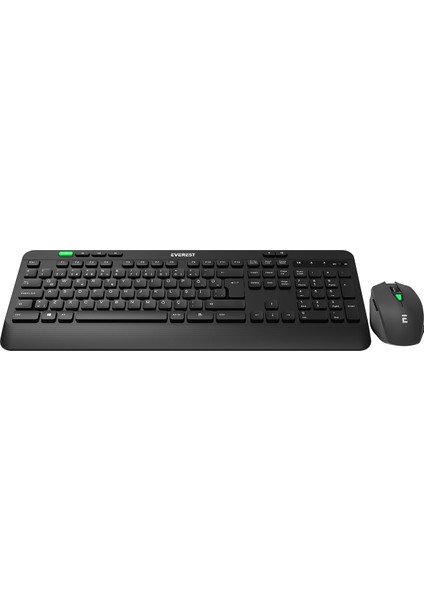 KM-2620 Siyah USB Sessiz Switch Ince Kablosuz Q Multimedia Klavye + Mouse Set