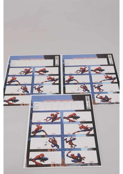 Lisanslı Spıderman 24'lü Okul Etiketi *ders Programlı*