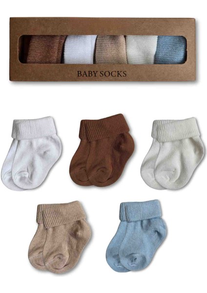 0-6 Ay Bebek Kutulu Soket Çorap 5li Set