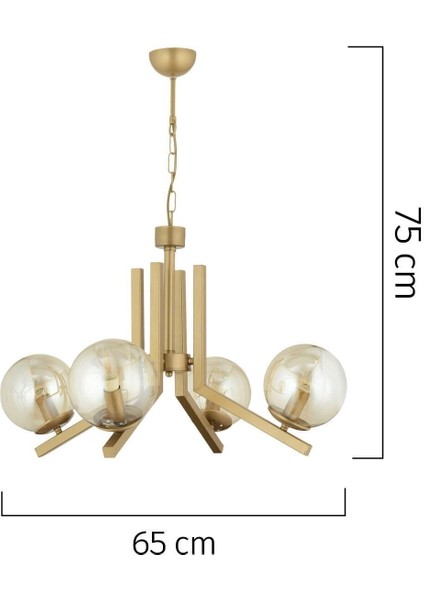 Mikel 4 Lü Eskitme Boyalı Bal Camlı Modern Genç Odası Yatak Odası Salon Avize