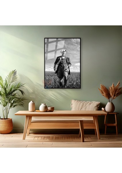 Siyah Beyaz Atatürk Görseli Metal Çerçeveli Cam Tablo Dijital Baskı Kırılmaz Metal Çerçeveli Cam fiyatları