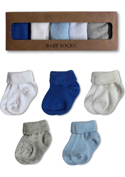 0-6 Ay Bebek Kutulu Soket Çorap 5li Set
