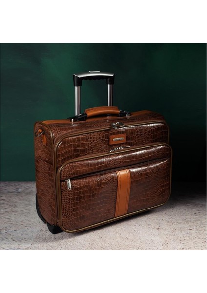 Retro Kroko Özel Üretim Vintage Kabin Boy Pilot Valiz Kahve fiyatları
