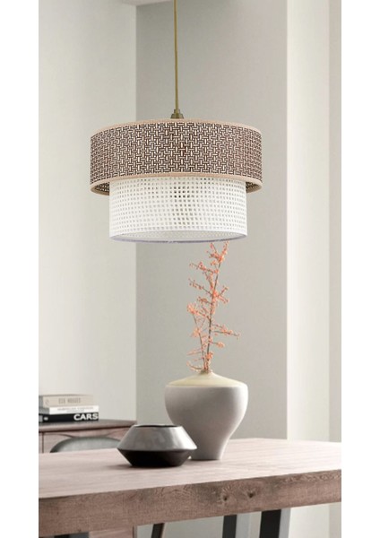 Rattan 2 Katlı Pasta Sarkıt Avize Çocuk Odası Yatak Odası Salon Mutfak Hol