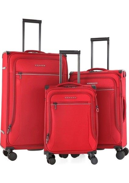 Verage GM21002W Kumaş 3 Lü Valiz Seti Kırmızı