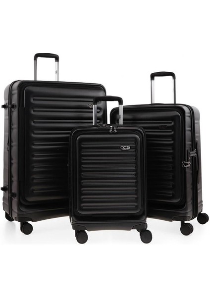Ççs 5238 Lüx 3 Lü Valiz Seti Siyah