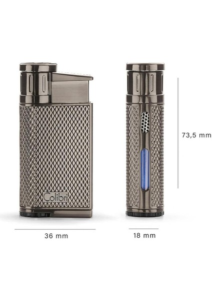 Colibri Evo Storm Çift Alevli Çakmak Puro Çakmağı Gri