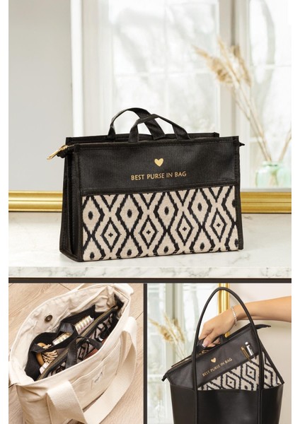 Bohe Çanta Içi Düzenleyici, Bavul Içi Düzenleyici Çanta, 28 x 10 x 18 cm