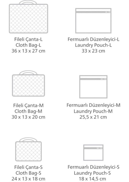 Derili 6 Parça Bavul Içi Seyahat Çantası, Gri indirimleri