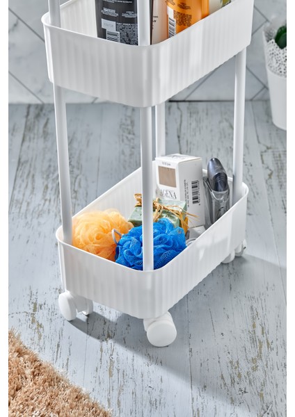Easy 3 Katlı Çok Amaçlı Raf Banyo ve Mutfak Organizer Düzenleyici (Tekerlekli)