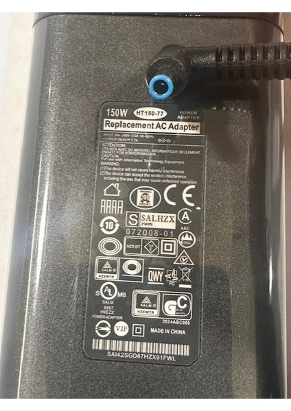 19.5 Volt 7.7 Amper Hp Uyumlu Notebook Adaptör 150 Watt 4.5 mm 3.0 mm Notebook Adaptör