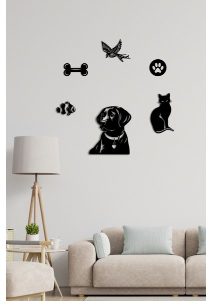 Ahşap Tablo Dekoratif Duvar Süsü Pet Shop Temalı Pet Shop ve Veteriner Için Siyah Renk modelleri