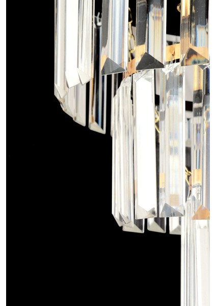 Çağla 4 Lü Siyaha Gold Yaldızlı 30 Luk Modern Salon Avizesi