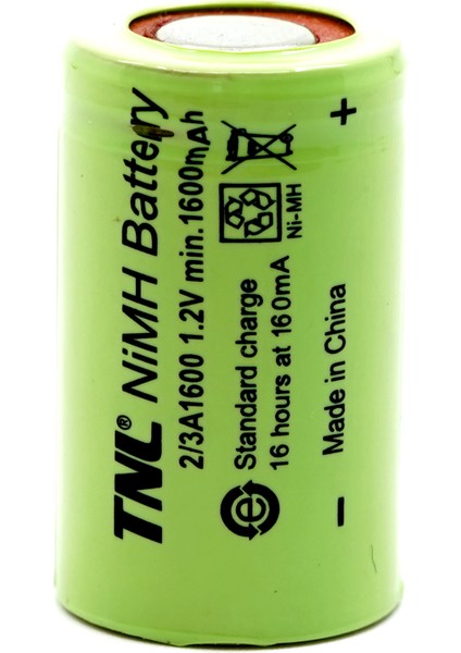 Tnl 2/3A 1600MAH 1.2V Ni-Mh Şarj Edilebilir Pil