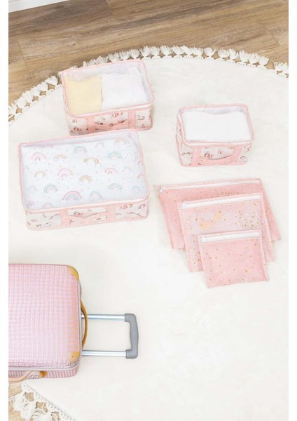 Hesaplı 6'sı 1 Arada Pembe Bebek Seyahat Çantası modelleri